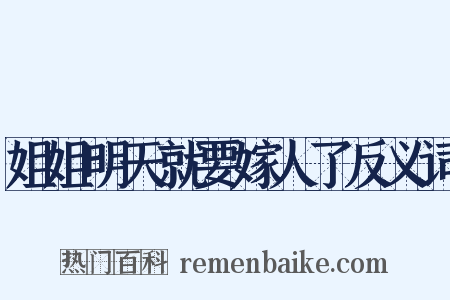 姐姐明天就要嫁人了反义词是什么意思的图片